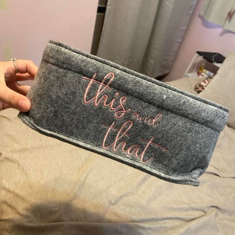 'this and that' Gray felt basket